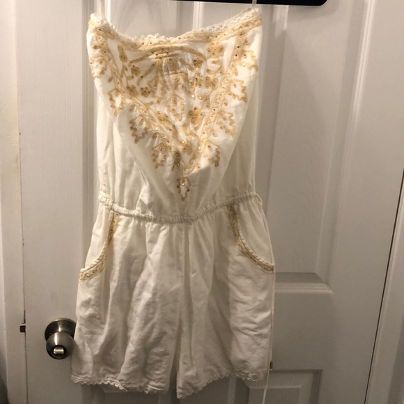 Cynthia Rowley 100% Cotton Summer Strapless Romper - Picture 1 of 8